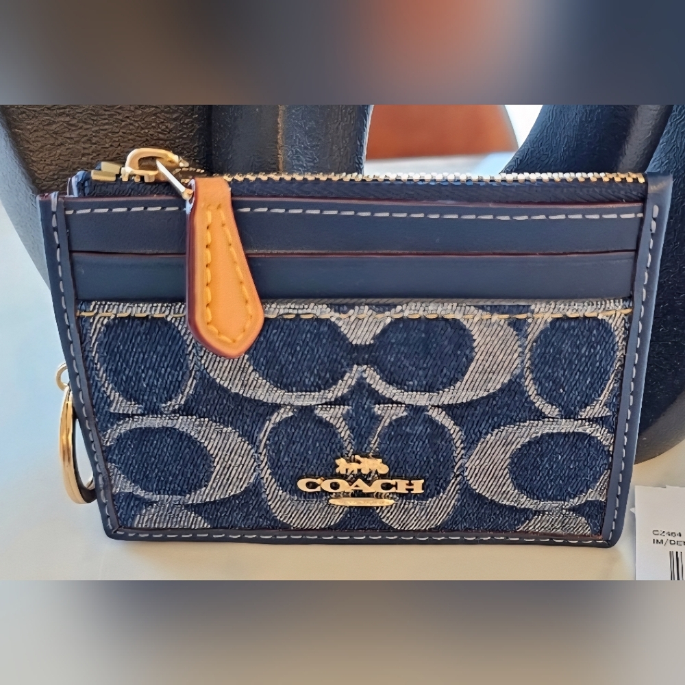 Coach Signature Denim Cardholder